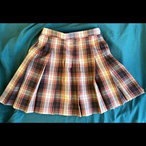 Plaid Pleated Skirt